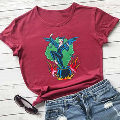 Gothic Witch T-Shirt with Bat Wings