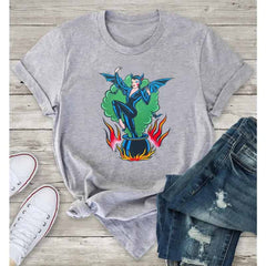 Gothic Witch T-Shirt with Bat Wings