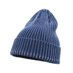Gradient Color Soft Knitted Beanie for Winter Blue