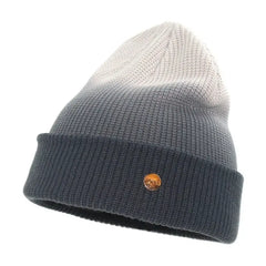 Gradient Color Soft Knitted Beanie for Winter Gray-White