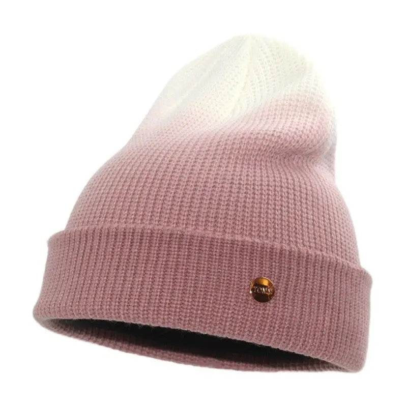 Gradient Color Soft Knitted Beanie for Winter Light