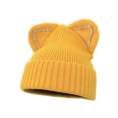 Gradient Color Soft Knitted Beanie for Winter Yellow