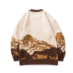 Gradient Snow Mountain Knitted Oversize Sweater