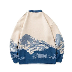 Gradient Snow Mountain Knitted Oversize Sweater