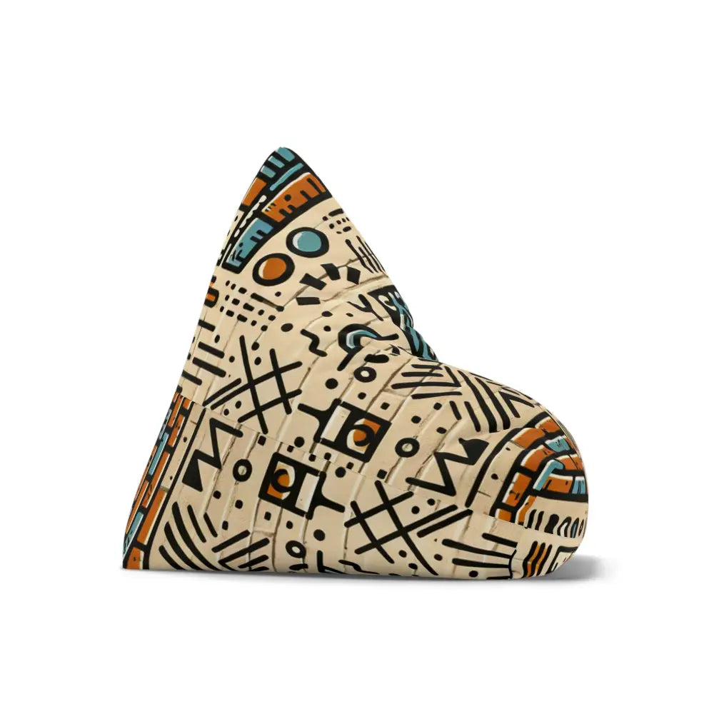 Graffiti Art Bean Bag Chair Cover in Rustic Brown