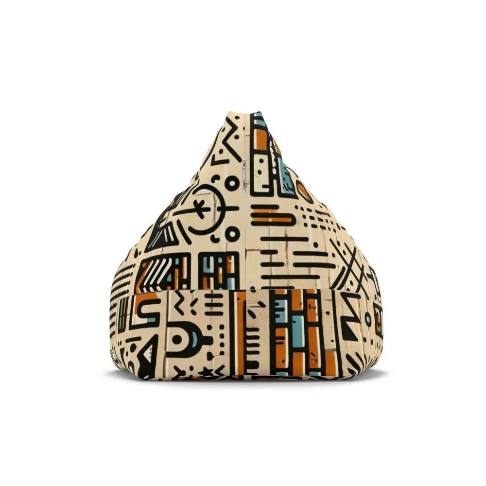 Graffiti Art Bean Bag Chair Cover in Rustic Brown