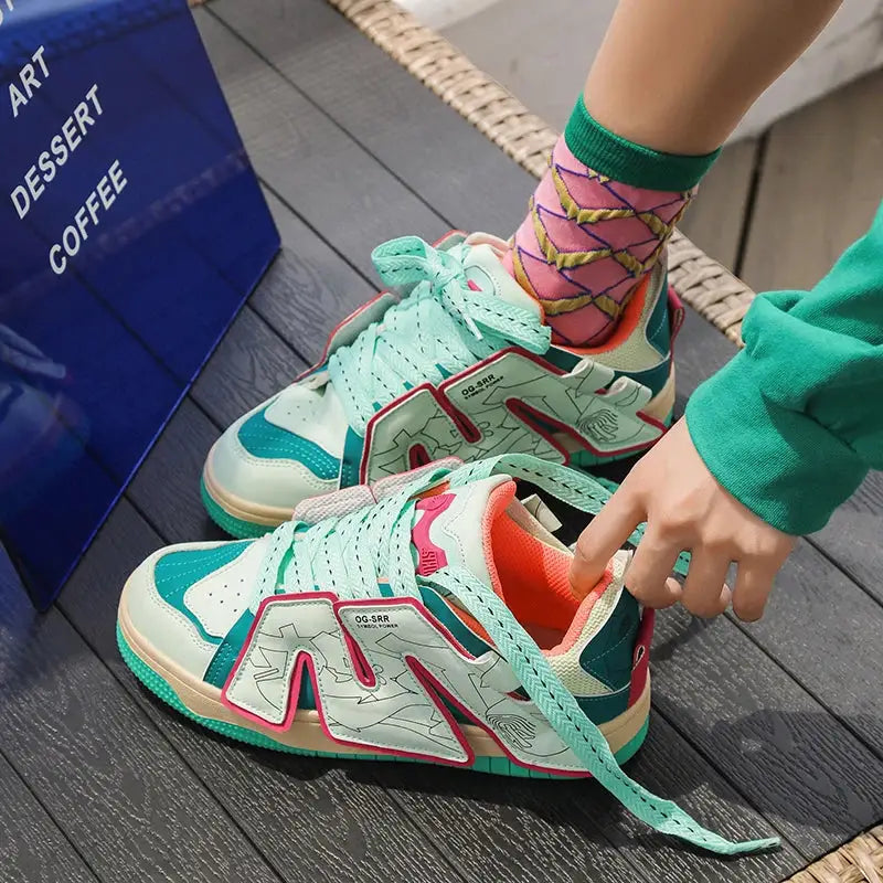 Graffiti Chunky Letter M Skateboard Sneakers Euro Size