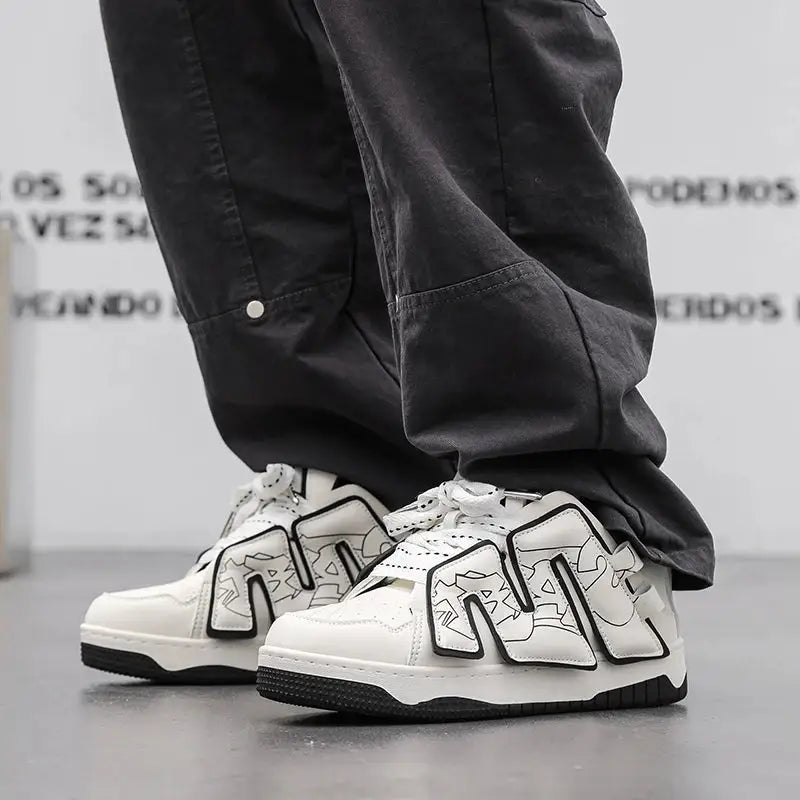 Graffiti Chunky Letter M Skateboard Sneakers Euro Size