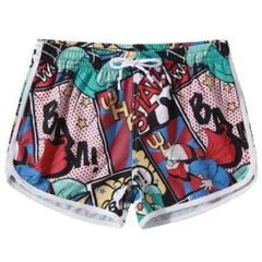 Graffiti Colorful Beach Shorts Quick Dry Swim Trunks
