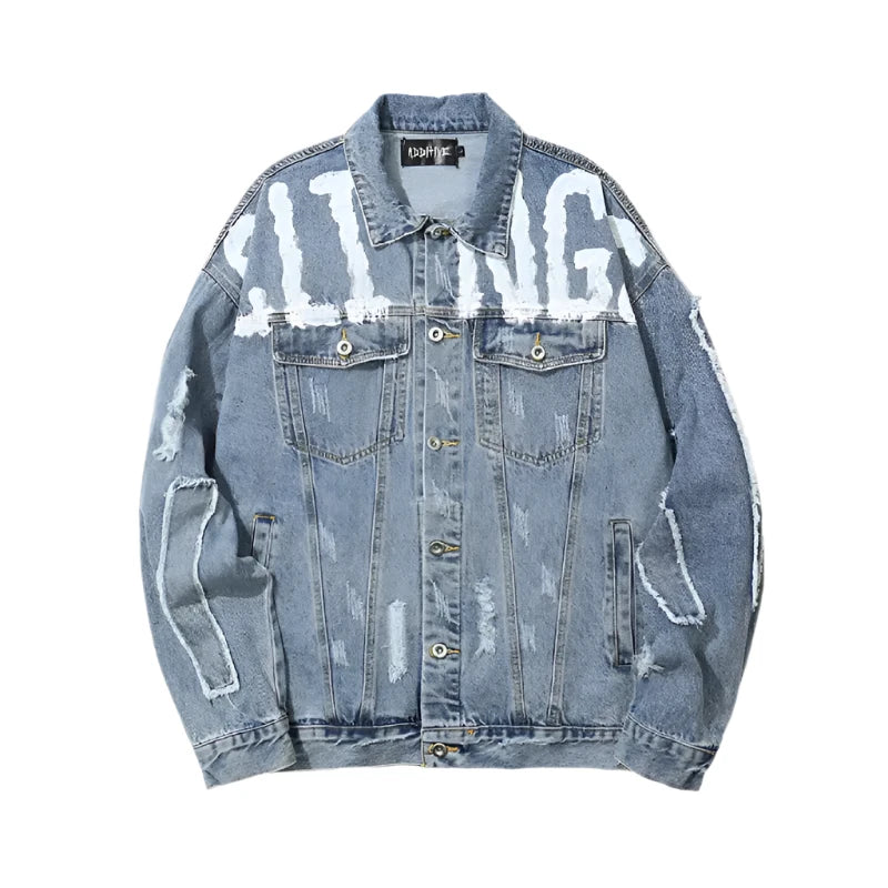 Graffiti Denim Scrap Jacket - Blue / M - Jackets