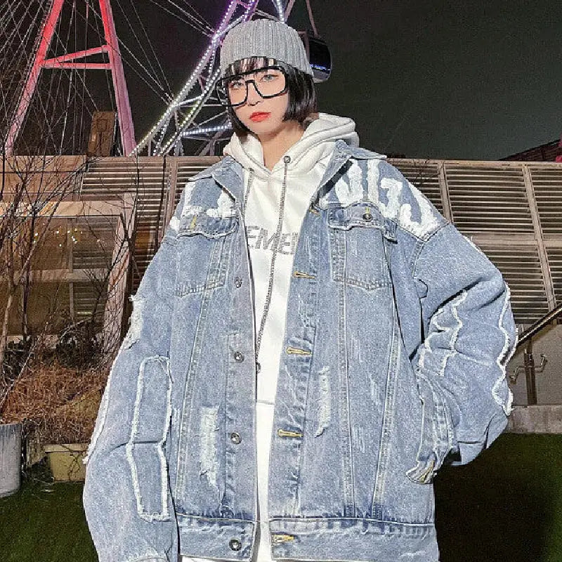 Graffiti Denim Scrap Jacket