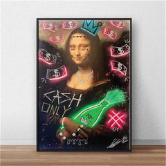 Graffiti Famous Mona Lisa Paintings Wall Pictures