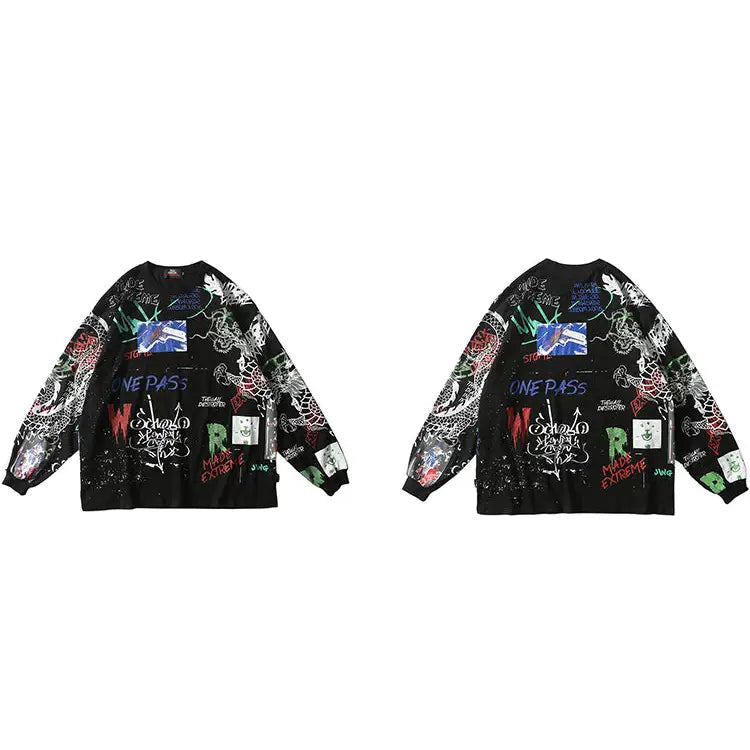 Graffiti Harajuku Sweatshirt Oversized