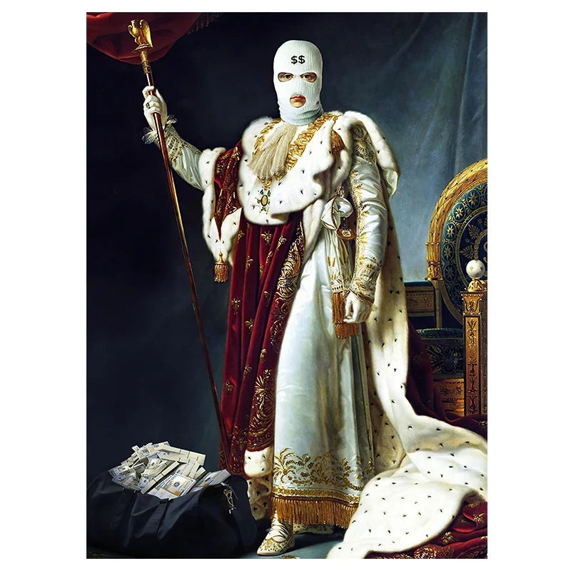 Graffiti Mona Lisa Canvas Gangsta Poster Art 20x30CM / King