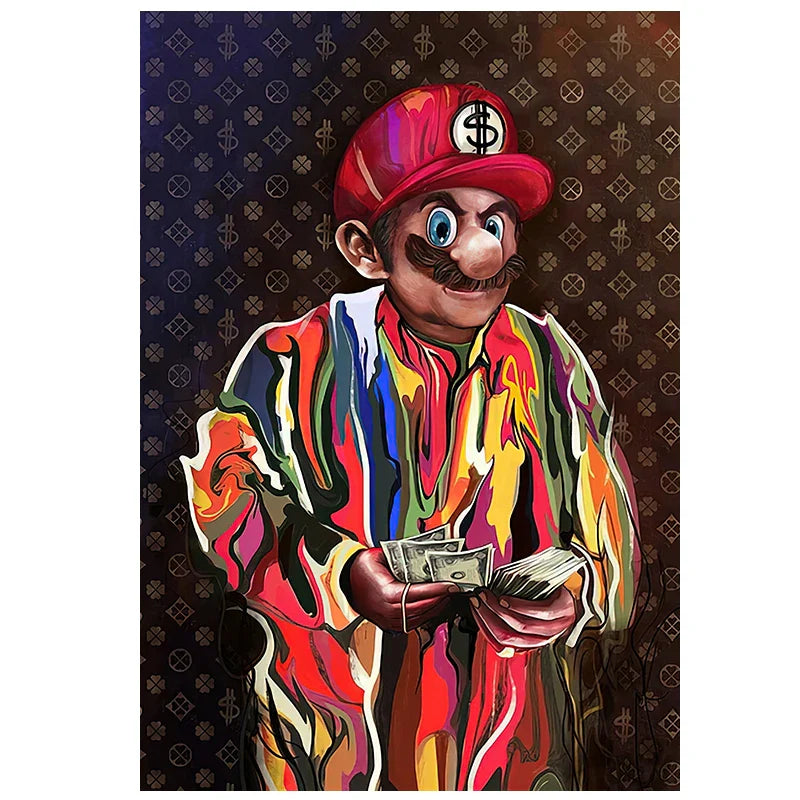 Graffiti Mona Lisa Canvas Gangsta Poster Art 20x30CM