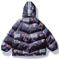 Graffiti Parka Padded Coat for Winter