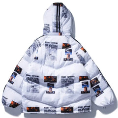 Graffiti Parka Padded Coat for Winter