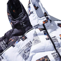 Graffiti Parka Padded Coat for Winter