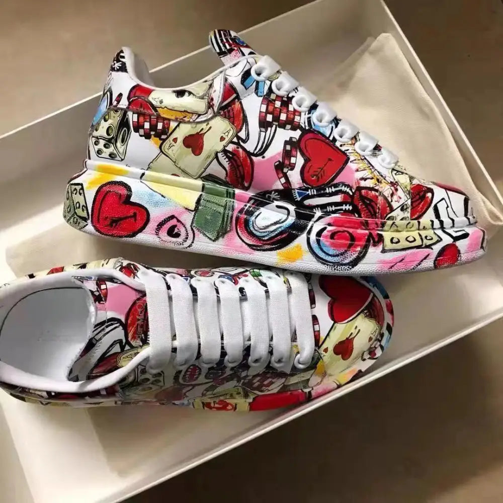Graffiti Soft Platform Sneakers Euro Size