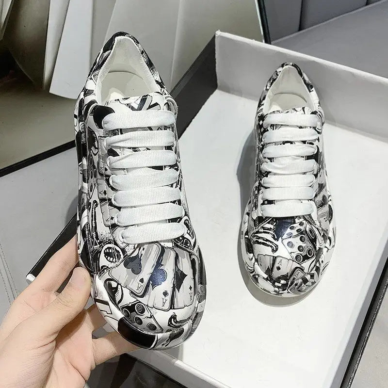 Graffiti Soft Platform Sneakers Euro Size