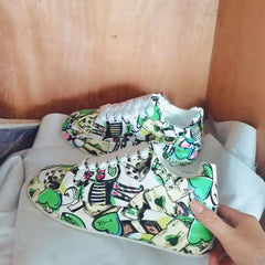 Graffiti Soft Platform Sneakers Euro Size