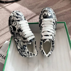 Graffiti Soft Platform Sneakers Euro Size Black / 35