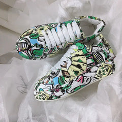 Graffiti Soft Platform Sneakers Euro Size Green / 35