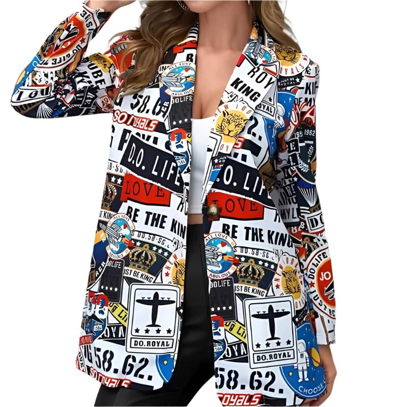 Graffiti Street High Lapel Blazer for Men and Women