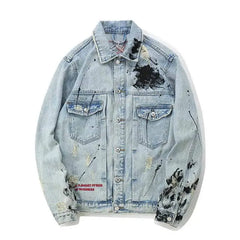 Graffiti Wall Denim Jacket for Men and Women