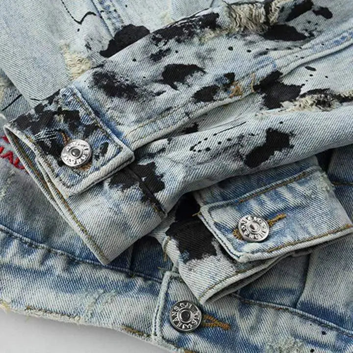 Graffiti Wall Denim Jacket for Men and Women