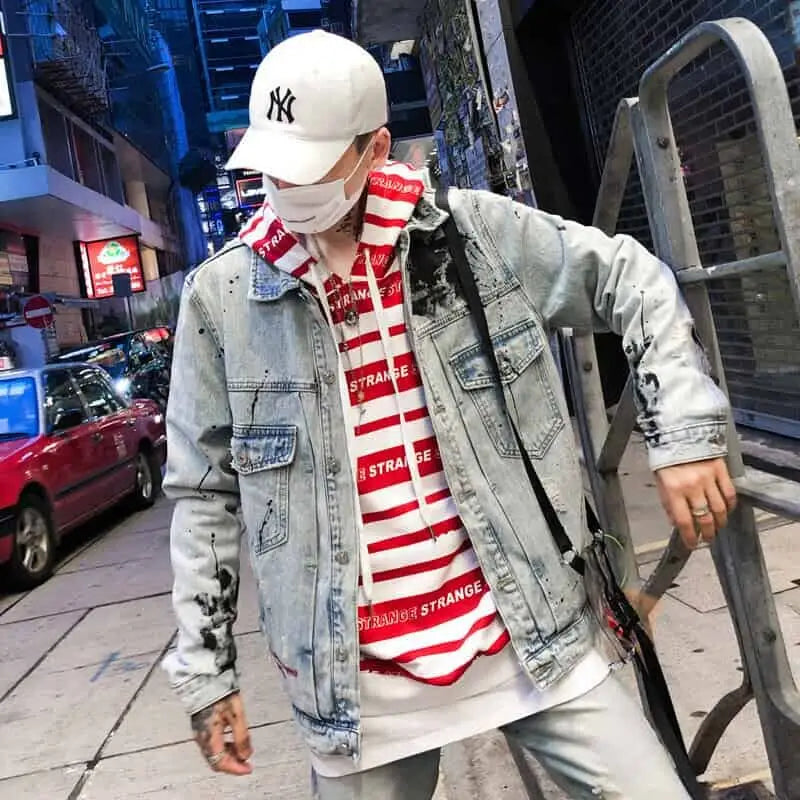 Graffiti Wall Denim Jacket for Men and Women