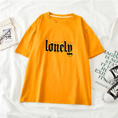Graphic Cotton Feeling Lonely T-Shirt for Everyday Wear
