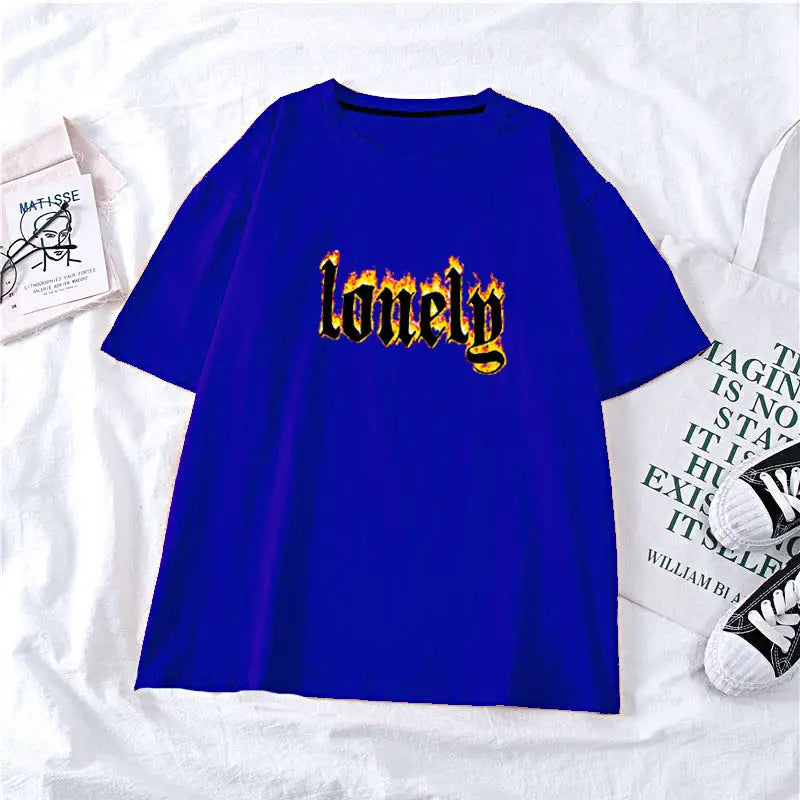 Graphic Cotton Feeling Lonely T-Shirt for Everyday Wear