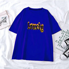 Graphic Cotton Feeling Lonely T-Shirt for Everyday Wear