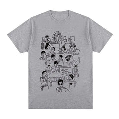 Graphic Sketch T-shirt - Gray / S - T-shirts