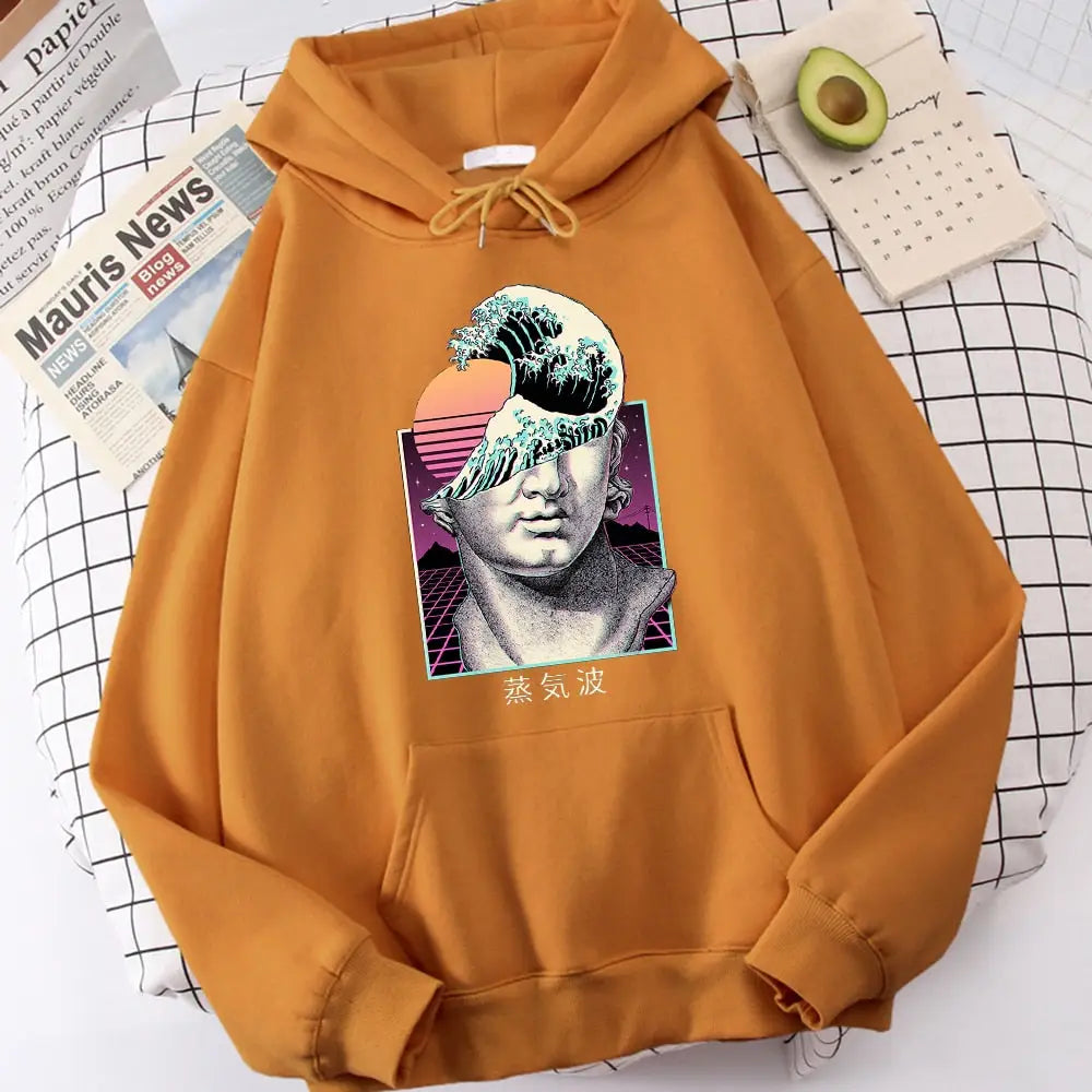 Great Wave Vaporwave Prints Hoodie