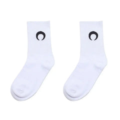 Green Aesthetic Crescent Moon Socks