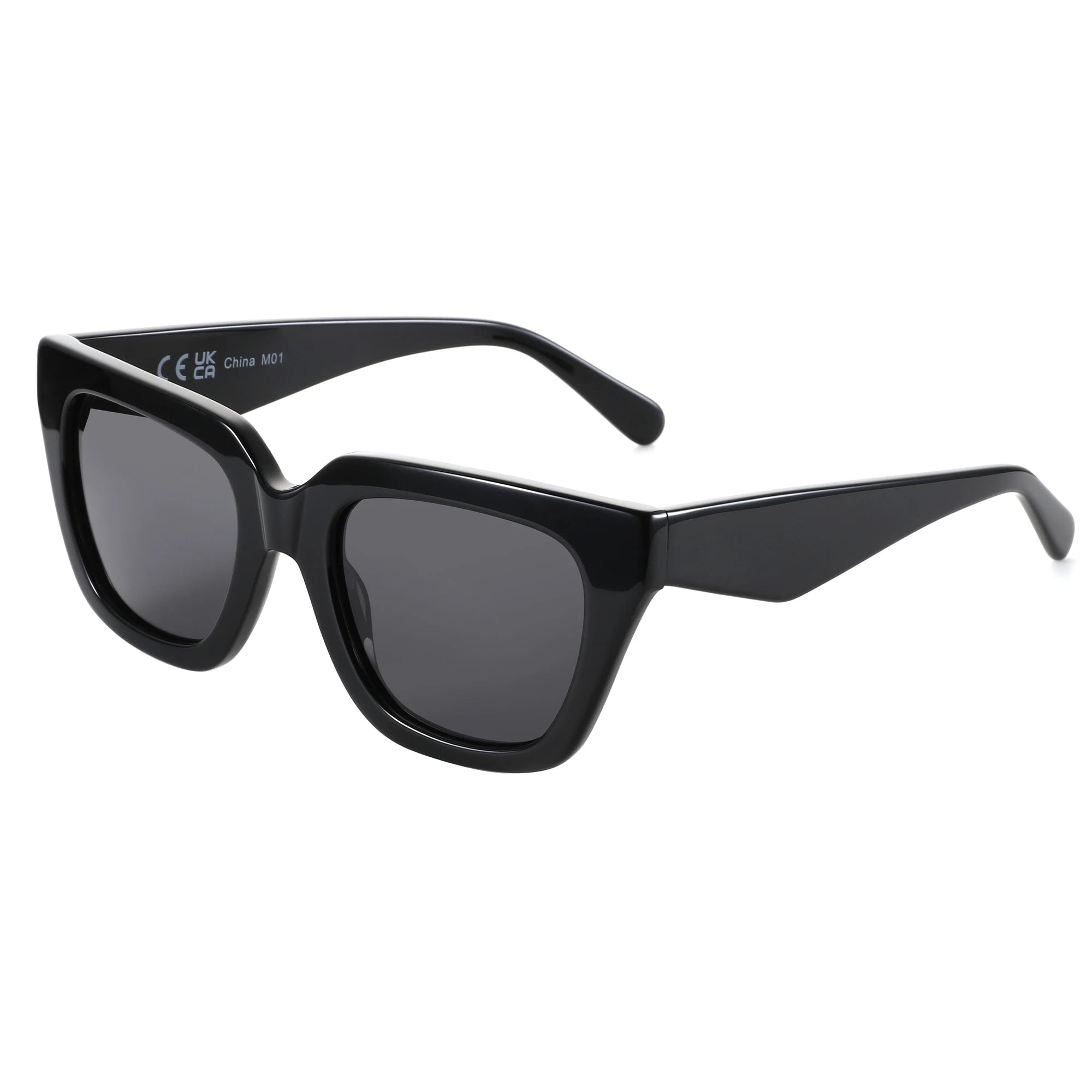 Green demi tortoiseshell sunglasses with bold acetate frame and UV400 polarized lenses, close-up detail view.