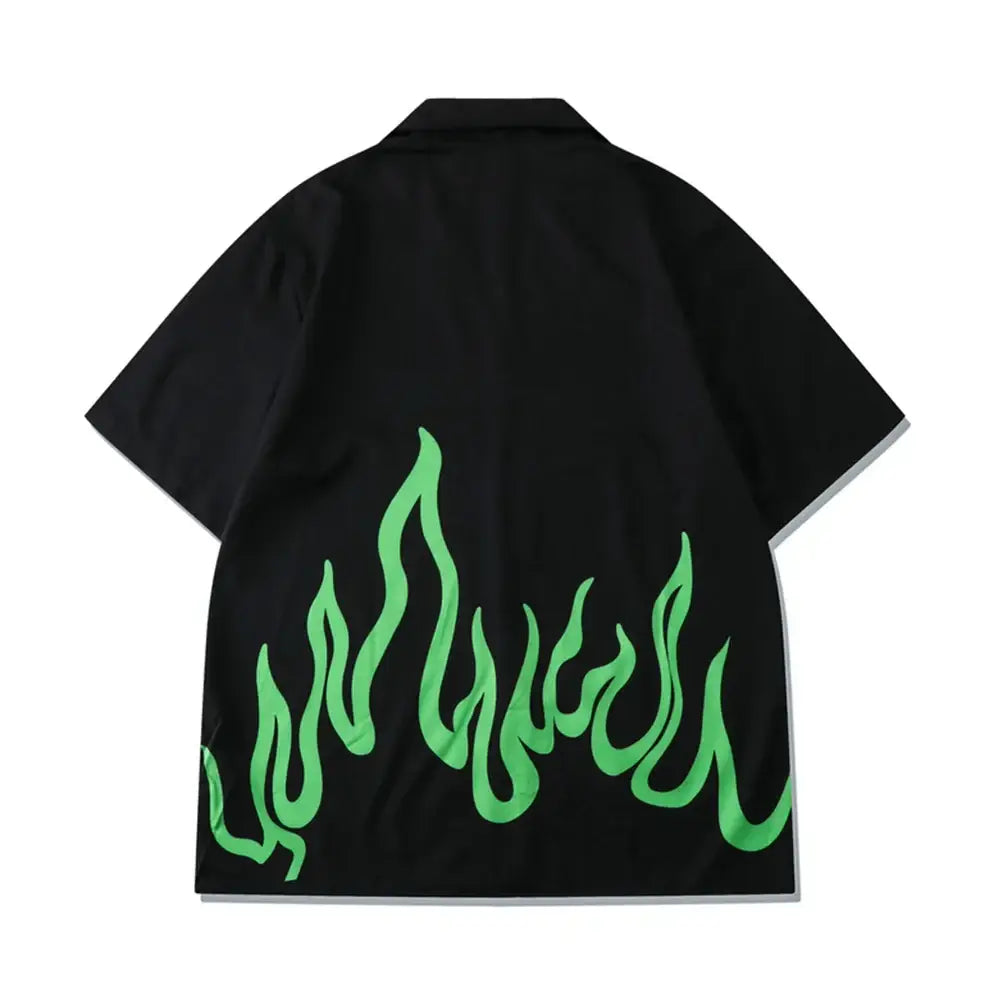 Green Flame Set Shirt And Short - 2 Piece