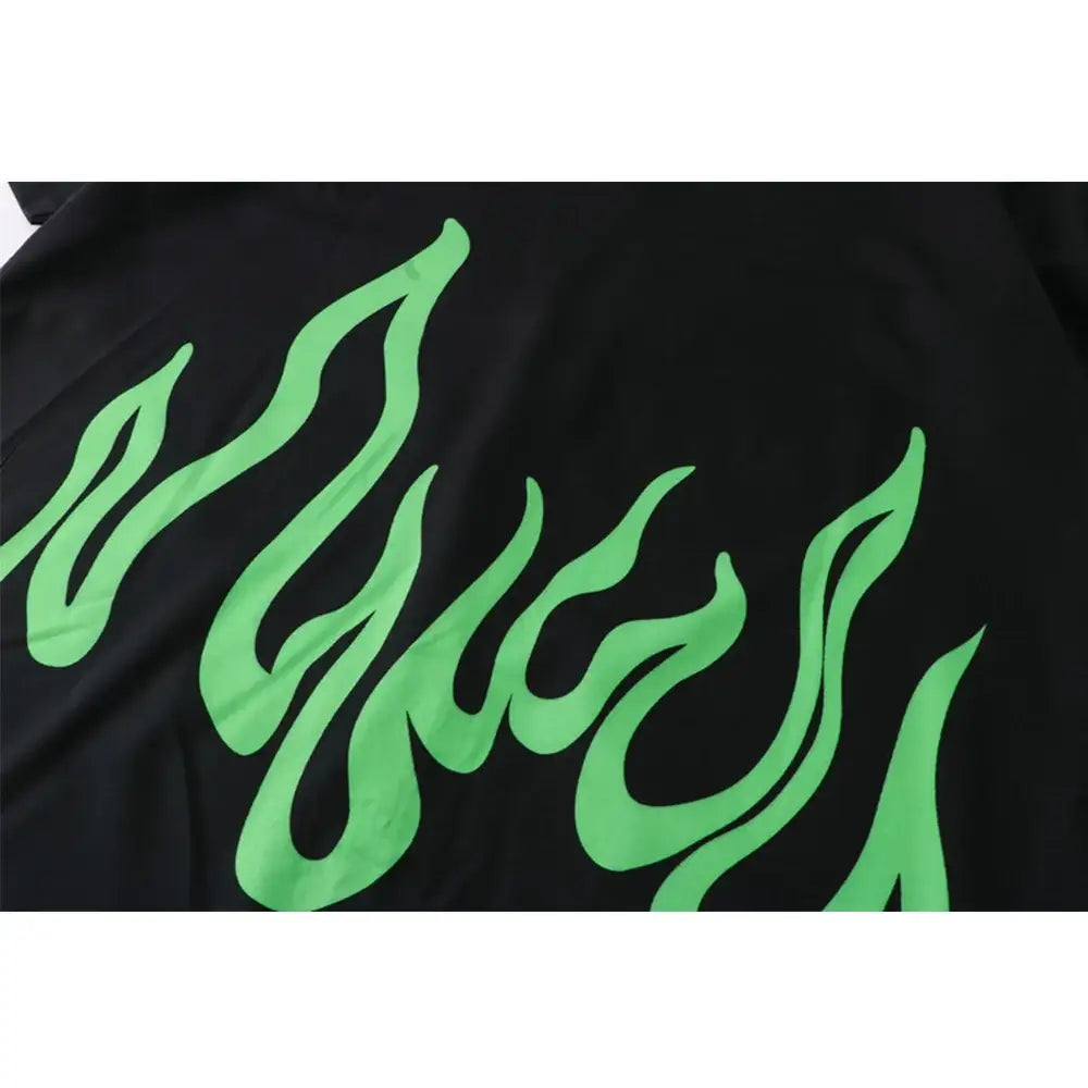 Green Flame Set Shirt and Short for Men