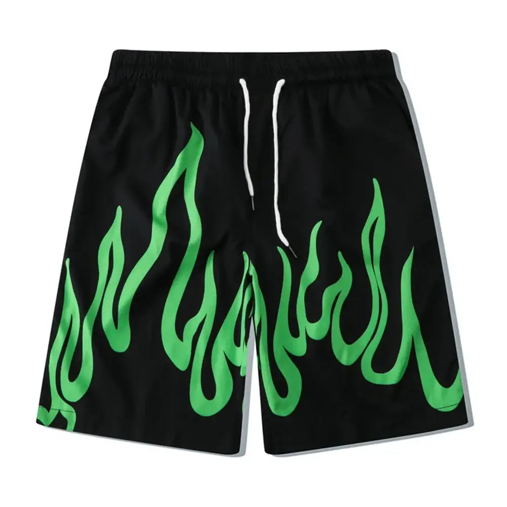 Green Flame Set Shirt and Short for Men