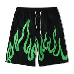 Green Flame Set Shirt and Short for Men