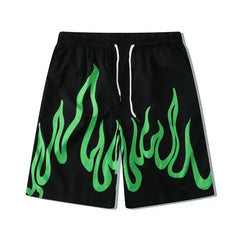 Green Flame Set Shirt and Short for Men / S