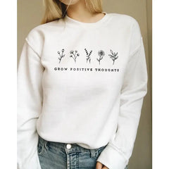 Grow Positive Vegan Sweatshirt - White / S - SWEATSHIRT