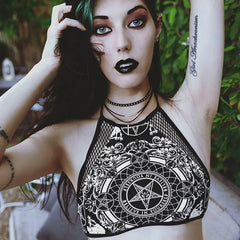 Grunge Aesthetic Crop Top for Casual Streetwear Style White