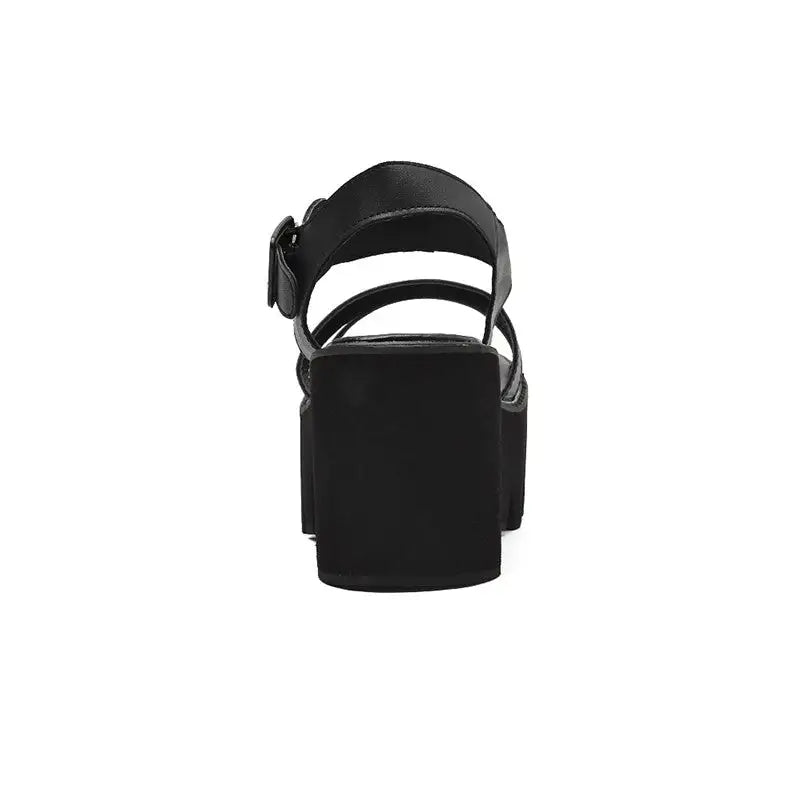 Grunge Black Platform Women Sandals Euro Size
