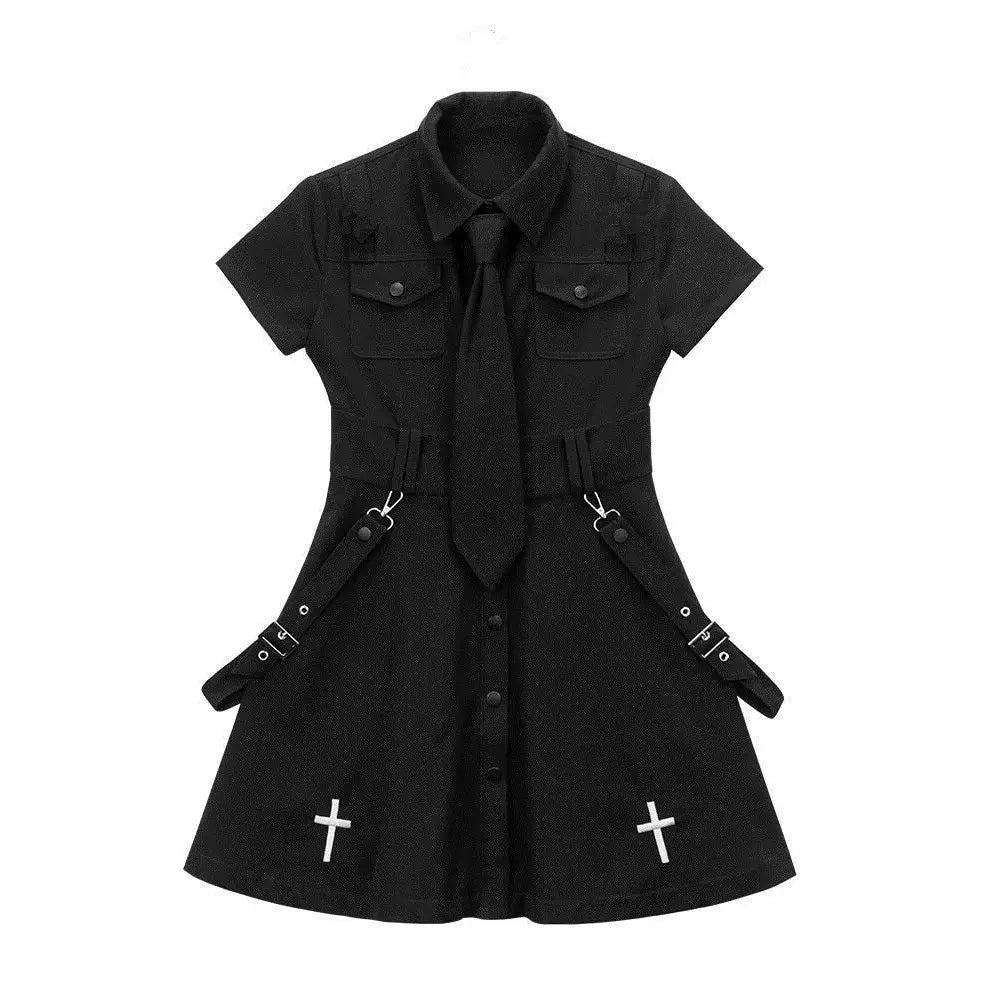 Grunge Gothic Cross Skirt Dress