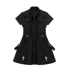 Grunge Gothic Cross Skirt Dress