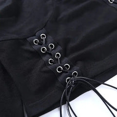 Grunge Hollow Out Long Sleeve Top for Aesthetic Fashion