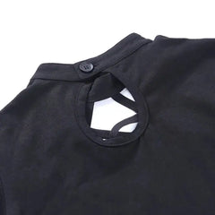 Grunge Hollow Out Long Sleeve Top for Aesthetic Fashion